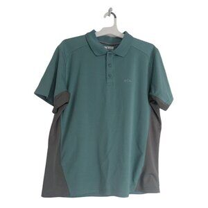Columbia Omni-Shade Polo Shirt Mesh Women's Large Seafoam Short Sleeve Casual
